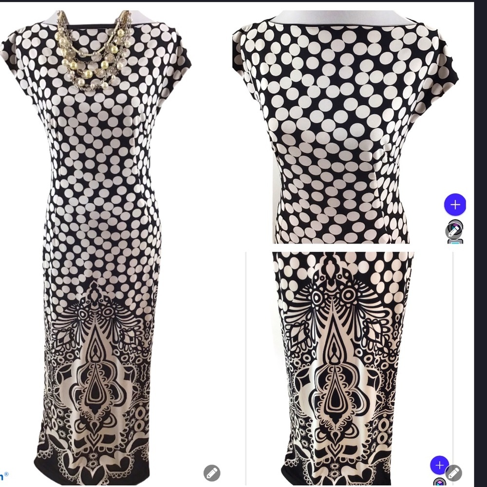 Melissa Masse b/w maxi dress